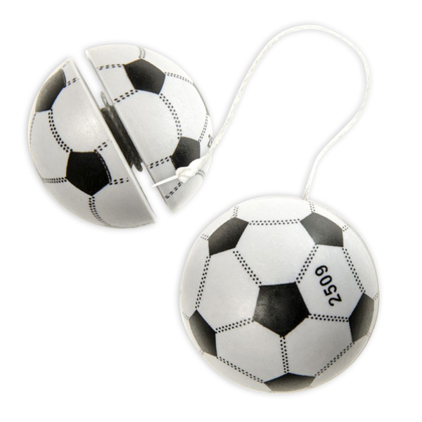 Kunststoff-Jo-Jo in Fußball-Form, 1 Stück, Ø 4cm
