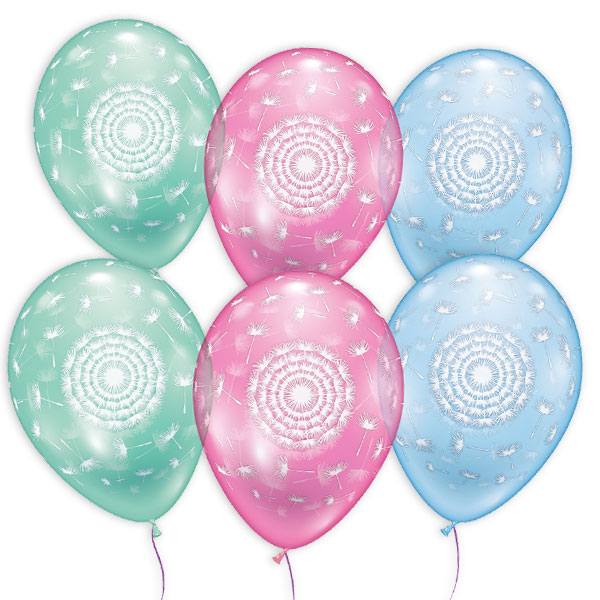 Pusteblume Latexballons im 6er Pack, 28-30cm