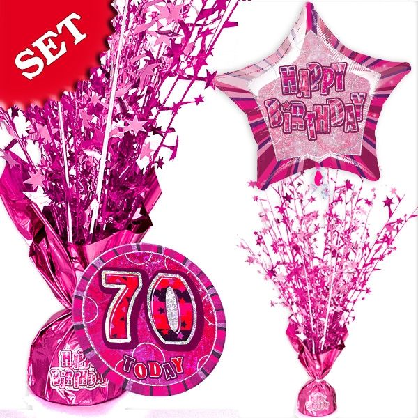 Dekoset zum 70. Geburtstag in pink