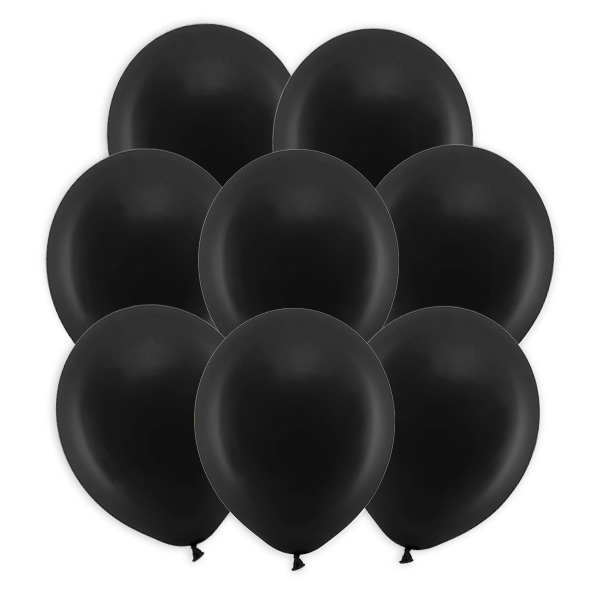Latexballons, pastell schwarz, 10er Pack, Ø30cm