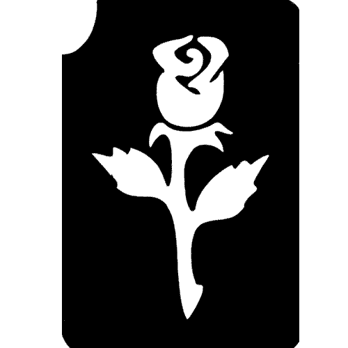 Blühende Rose Tattooschablone, Liebeserklärung per Tattoo, 4,5x6,5cm