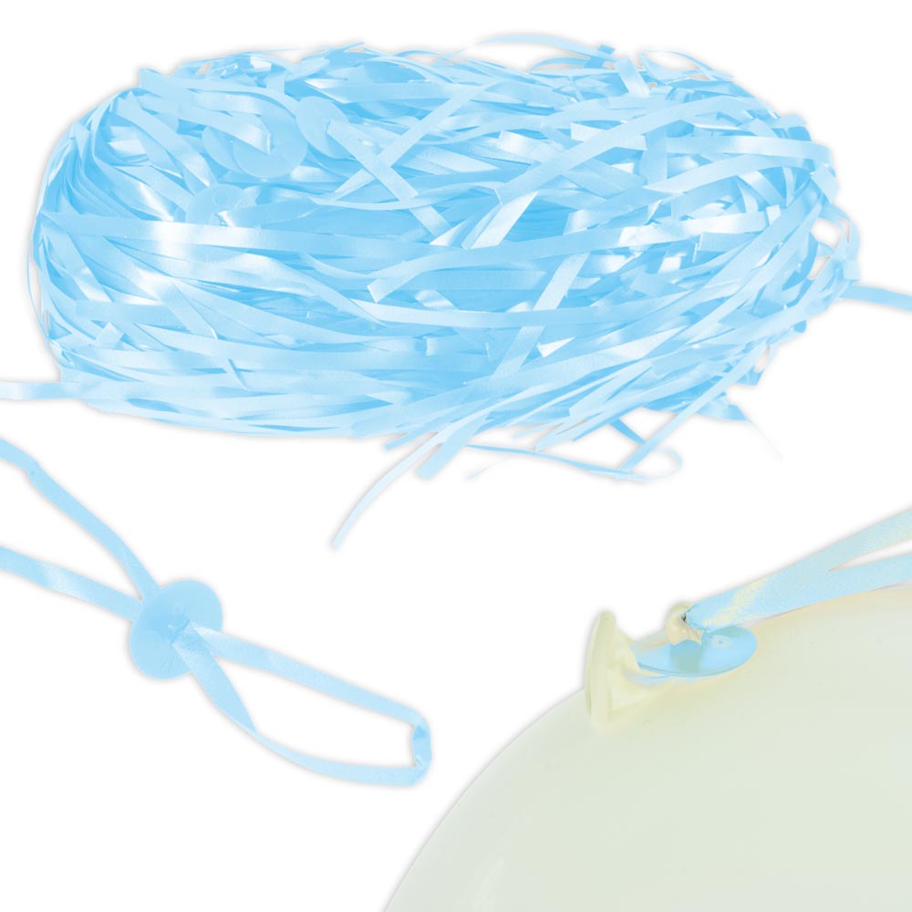 Ballonbänder mit Schnellverschluss, 100er Pack, hellblau