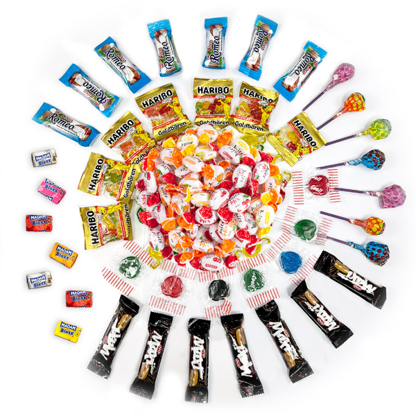 Gemischtes Süßigkeiten-Set für 7 Kinder, 92-teilig