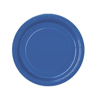 Pappteller einfarbig blau, 8er, 18cm, runde Einwegteller für alle Partys