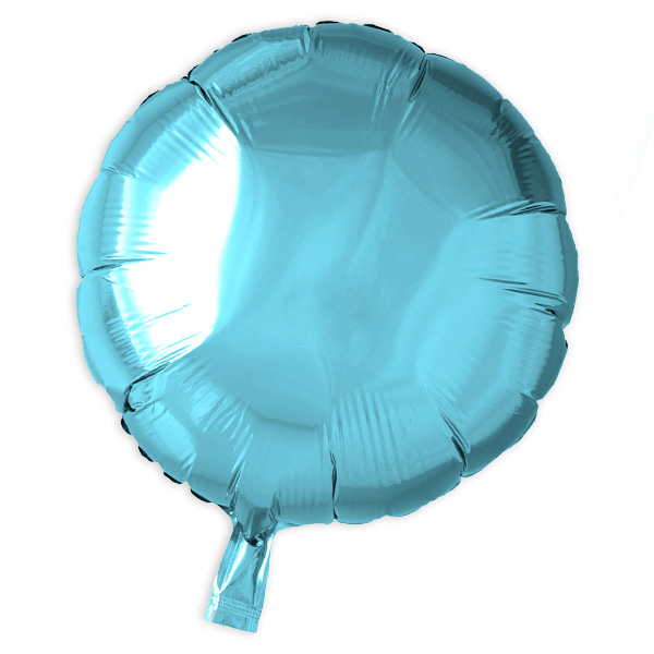 Folienballon, rund, in hellblau, 35cm, lose