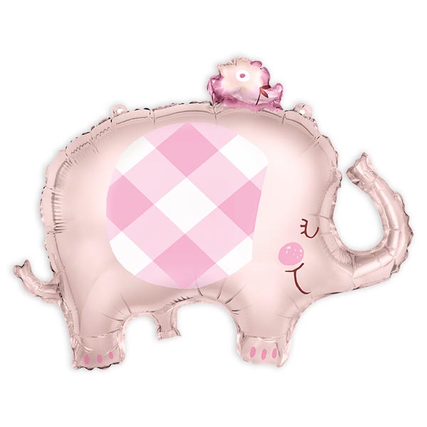 XXL Baby Shower Folienballon, Elefant in rosa, 73cm