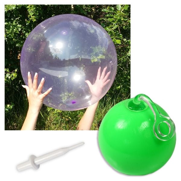 "Bubble" Spielball, aufblasbar 50 cm, selbstverschließend, mit Aufblashilfe