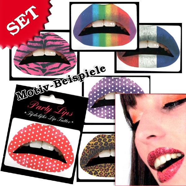 Lippentatto Set, 6 Stk.