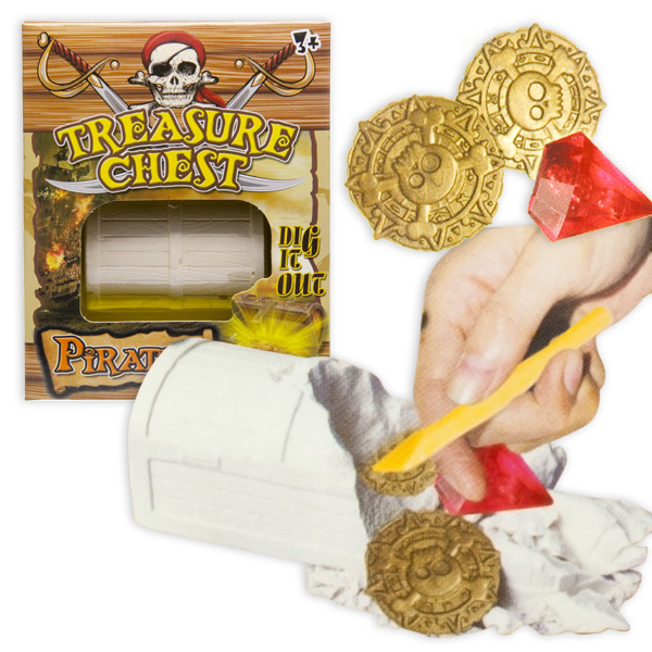 Piraten Ausgrabungs-Spiel mit Gips-Schatzkiste