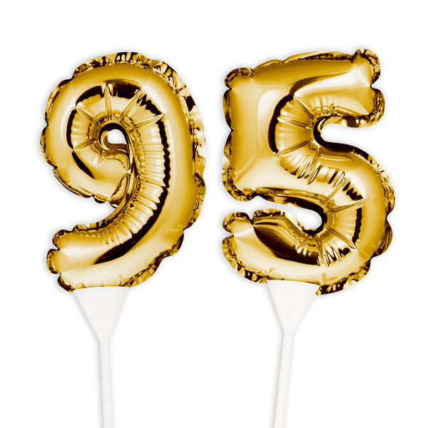 Folienballon-Kuchenpicker zum 95. Geburtstag, Zahl 9 & 5, selbstaufblasend