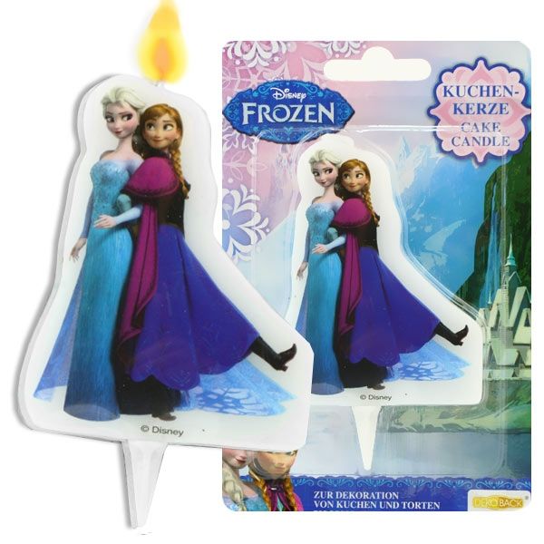 Kerze mit Anna und Elsa, 1 Stück Tortenkerze für Frozen-Motivtorte