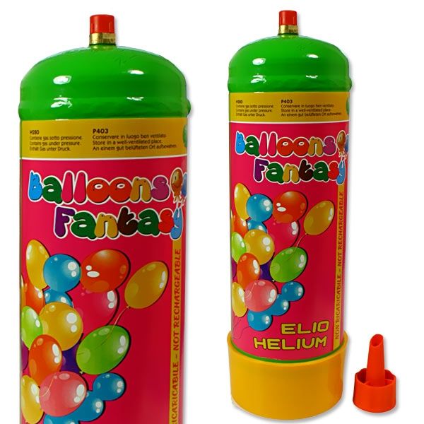 Ballongas-Einwegflasche f. bis zu 15 Ballons, Elio Fantasy