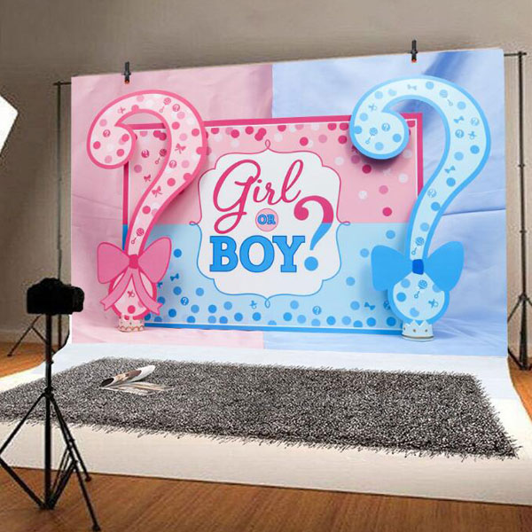 Girl or Boy? Wanddekoration zur Gender Reveal Party, 1,2m x 80cm