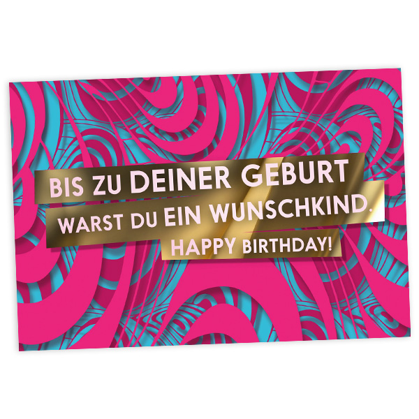 Geburtstagskarte Wunschkind, 17,5cm x 12cm