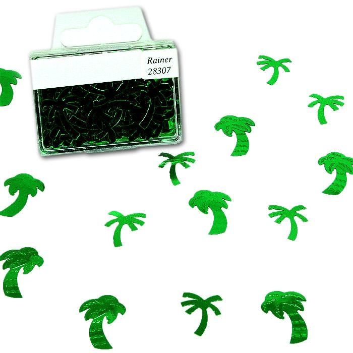Palmen Metallic-Konfetti, ca. 20g in Box, 1cm, aus Plastik gestanzt