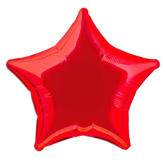 Stern-Folienballon rot, 1 Ballon, ideal zum Füllen mit Helium, 45cm