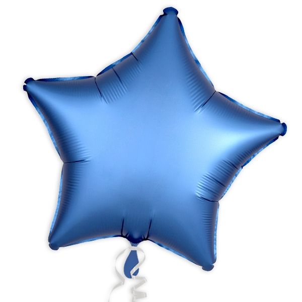Folieballon Stern, Satin Luxe Azurblau, 45 cm