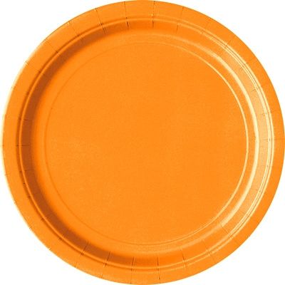 Teller rund orange unif.8er, Pappe 23cm