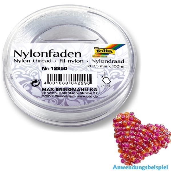 Nylonfaden-Spule, 0,50mmx100m transp.