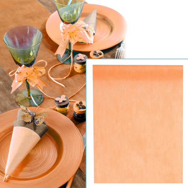 Tischläufer in Apricot, 10m, aus Vliesstoff, wunderschöner Farbton