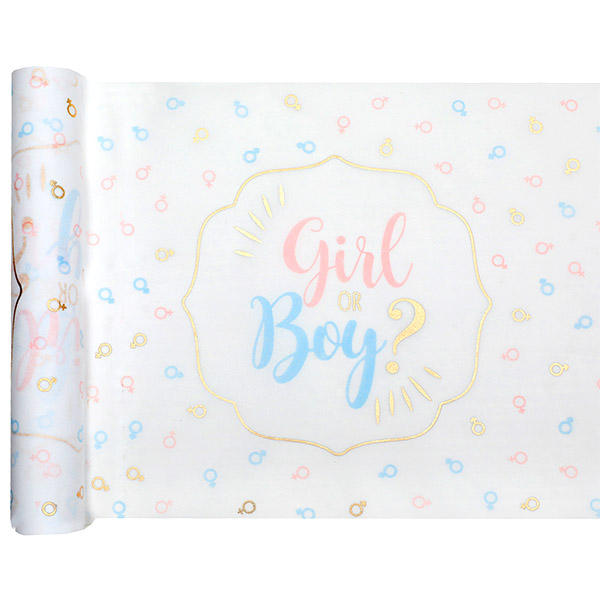 Tischläufer "Girl or Boy?" aus Polyester, 3m x 28cm