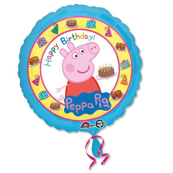 "Happy Birthday" Peppa Pig Heliumballon verschenken, Ø 35cm
