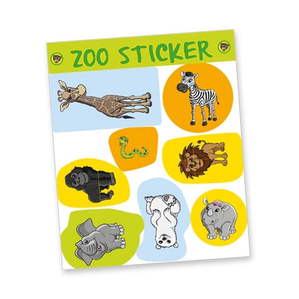 Zoo, Sticker Bogen, 8 Sticker