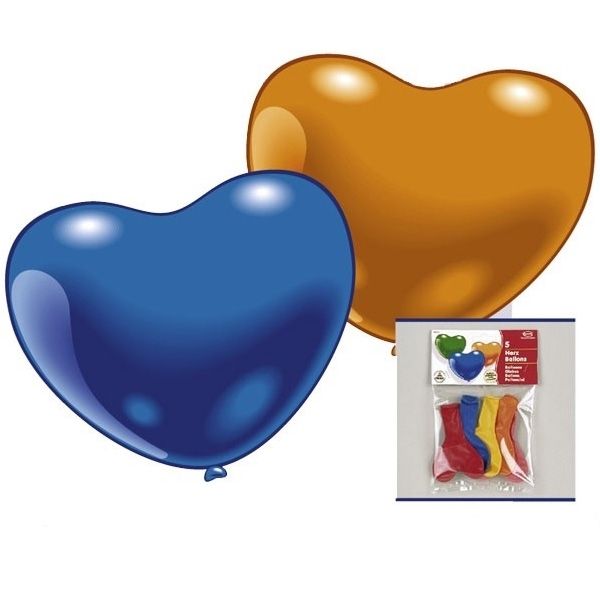 Latexballons Herzform bunt 10er P.,20cm
