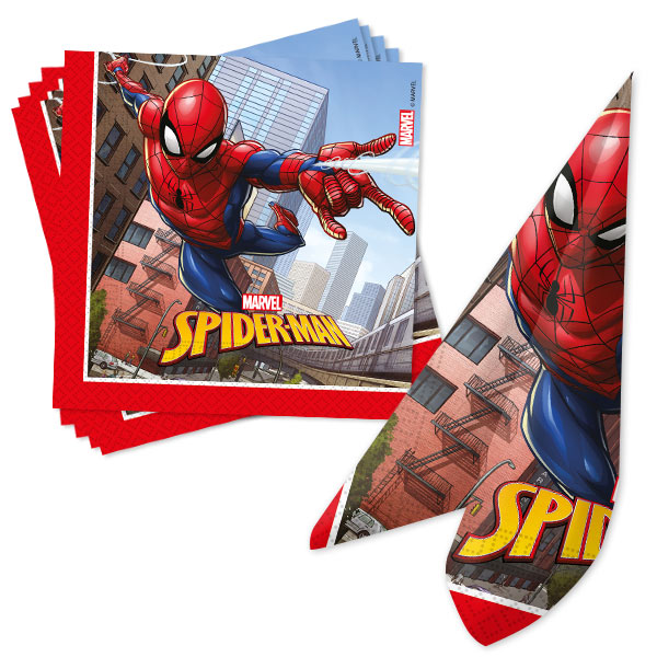 Spiderman Crime Fighters Servietten, 33x33cm, 20 Stück