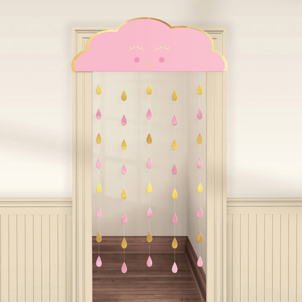 Türvorhang "Baby Wolke", in rosa und gold, 1 Stk.