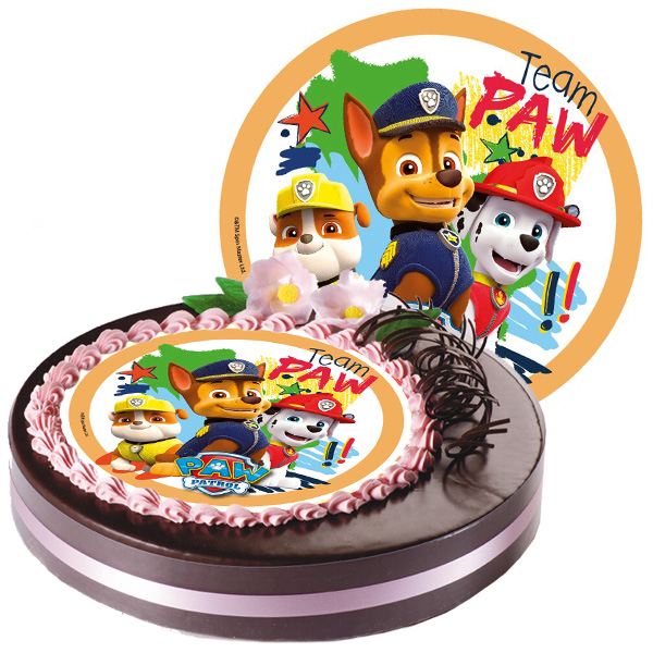 Paw Patrol Tortendekoset, 5-teilig mit Tortenaufleger, Kerze und Zuckerfiguren