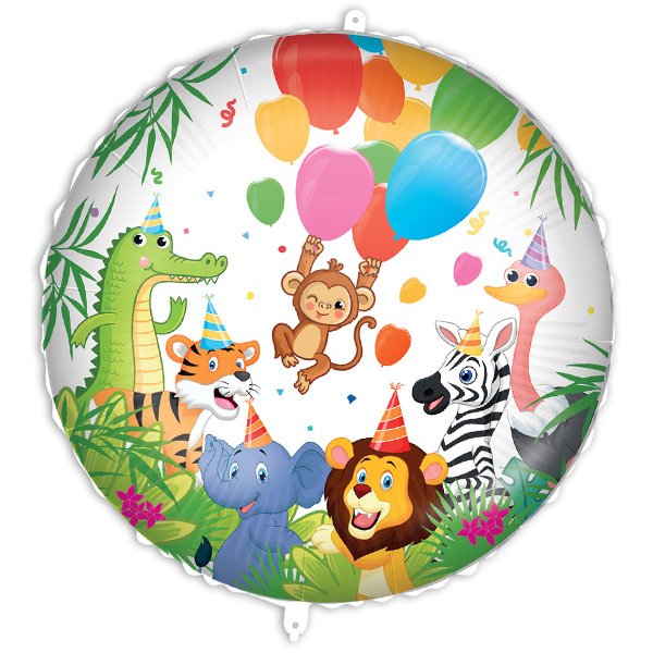 Dschungelparty Folienballon, heliumgeeignet, Ø 35cm, Kindergeburtstag Dschungel