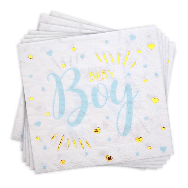 Papierservietten Baby Boy im 20er Pack, 33cm x 33cm