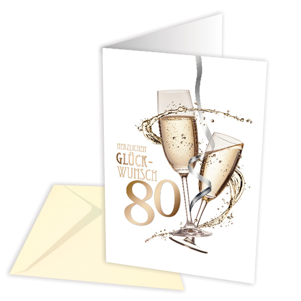 Geburtstagskarte zum 80. Geburtstag