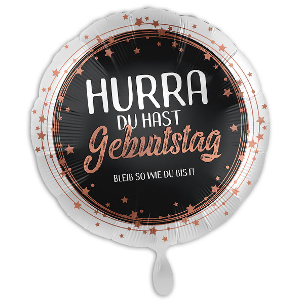 "Hurra Du hast Geburtstag" Heliumballon für Luft u. Heliumbefüllung