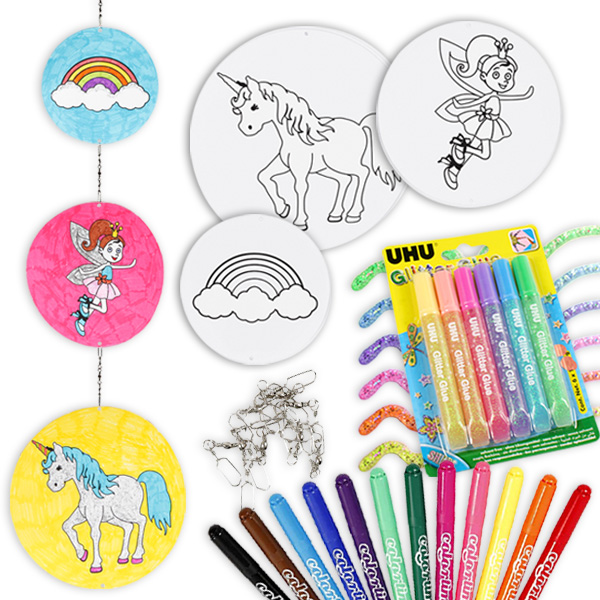 Einhorn Mobile Bastelset für 2 Mobiles