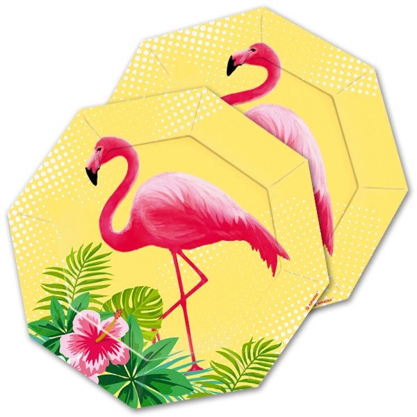 Kuchenteller, Flamingo, 8er Pack, 18cm