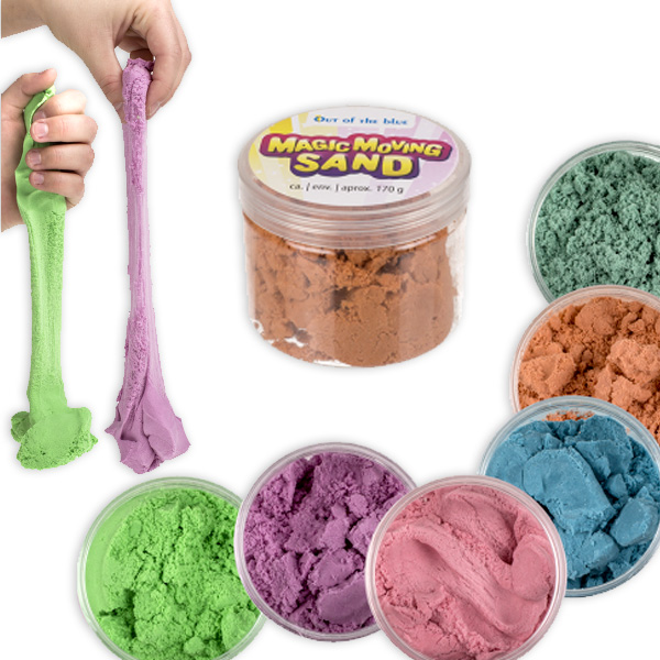 Magischer Knet-Sand, ca. 170 g, 6-farbig sortiert