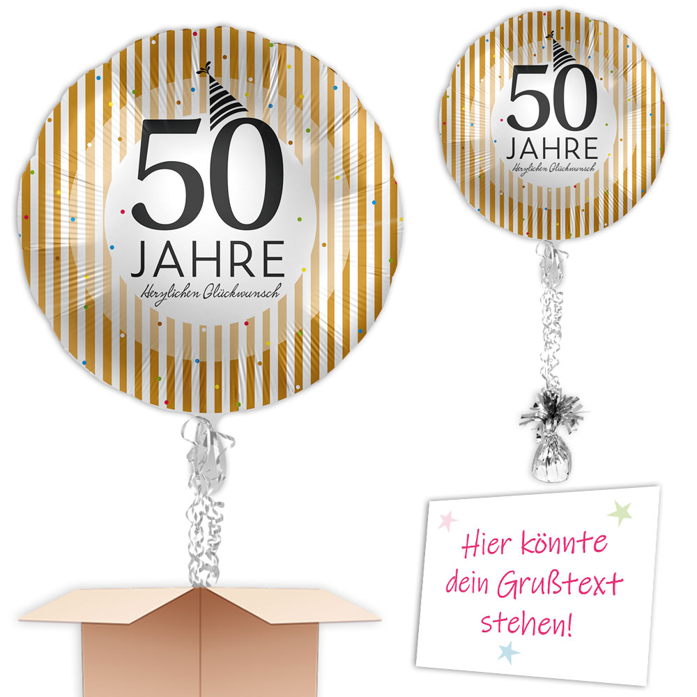Helium-Ballongruß zur goldenen Hochzeit, 50 Jahre