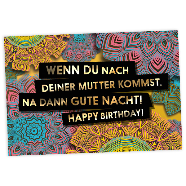 Geburtstagskarte Gute Nacht, 17,5cm x 12cm