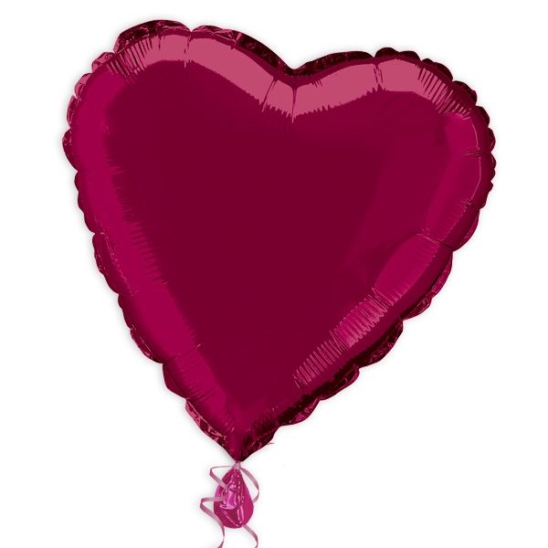 Folieballon Herz in dunkelrot, 35 cm