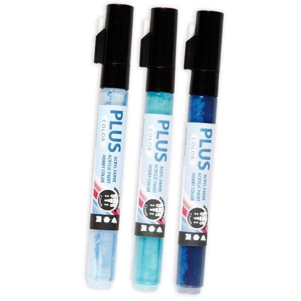 Plus Color Marker – 3 Stk, Marineblau, Himmelblau, Türkis
