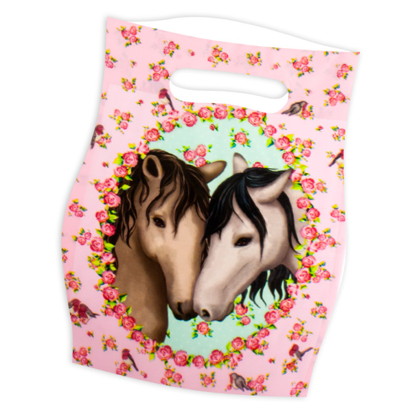 Pferde Tüten, Mitgebseltütchen für Pferdeparty aus Folie im 8er Pack