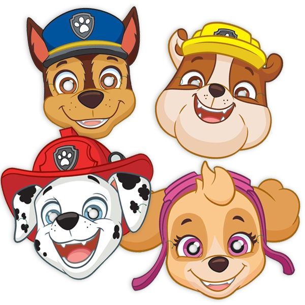 Paw Patrol Masken, 8er Pack Hunde-Partymasken für Mottoparty Kinder