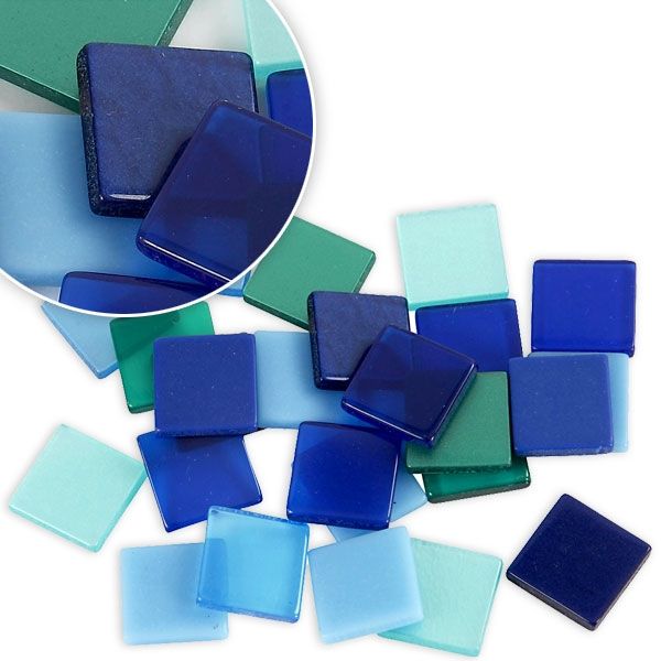 Mosaiksteine Blautöne Harmony, 25g, Resin, 10mm x 10mm