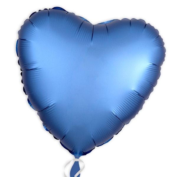 Folienballon als Herz Azurblau 34 cm