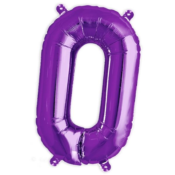 Folienballon Zahl 0 als Ballondeko für runden Geburtstag, 41cm, 1 Stück