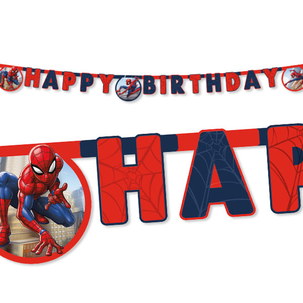Spiderman Crime Fighters Buchstabenkette, "Happy Birthday", 2m, Raumdekoration