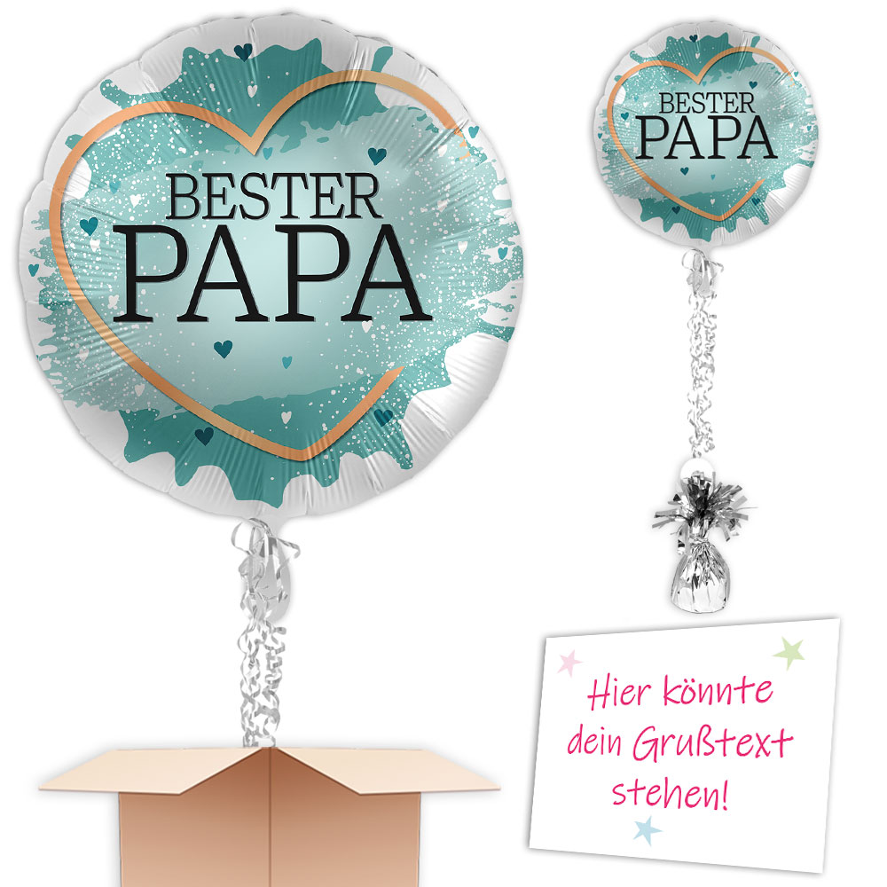 "Bester Papa" zum Vatertag u. Geburtstag als gefüllter Heliumballon