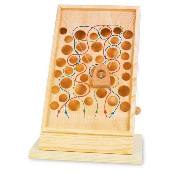 Kletterpfad Geschicklichkeitsspiel, Holzspielzeug für Kinder mit 2 Kugeln